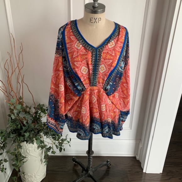 Flying Tomato Tops - Flying Tomato Women's Colorful Boho Woman Top